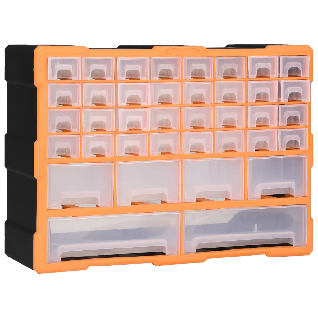 Multi-Schubladen-Organizer 2 Stk. 26,5X16X26 Cm Orange Und Schwarz