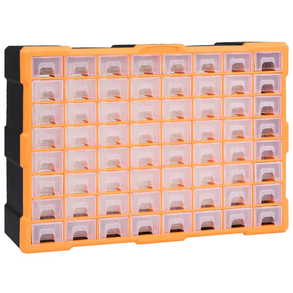 Multi-Schubladen-Organizer 2 Stk. 26,5X16X26 Cm Orange Und Schwarz