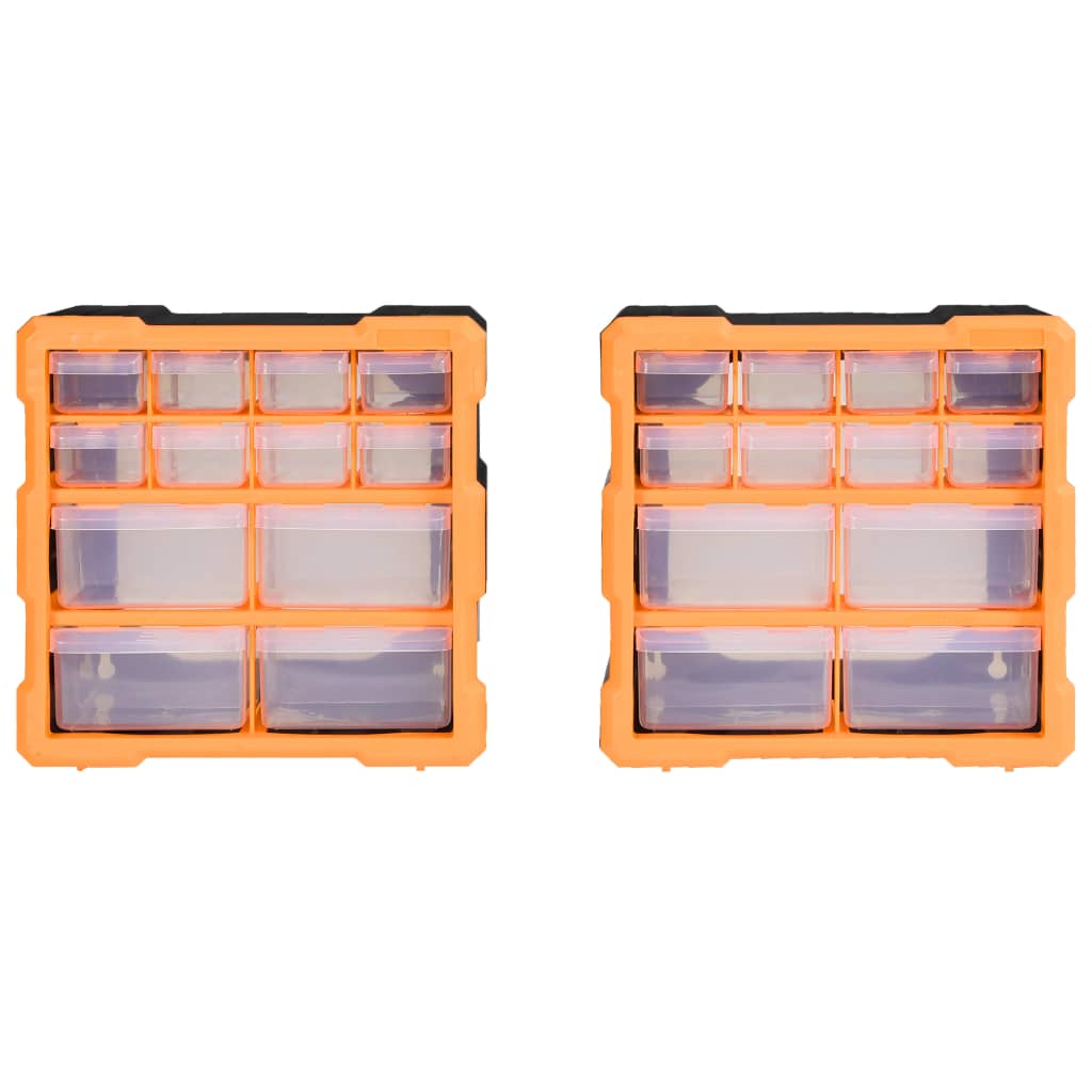 Multi-Schubladen-Organizer 2 Stk. 26,5X16X26 Cm Orange Und Schwarz