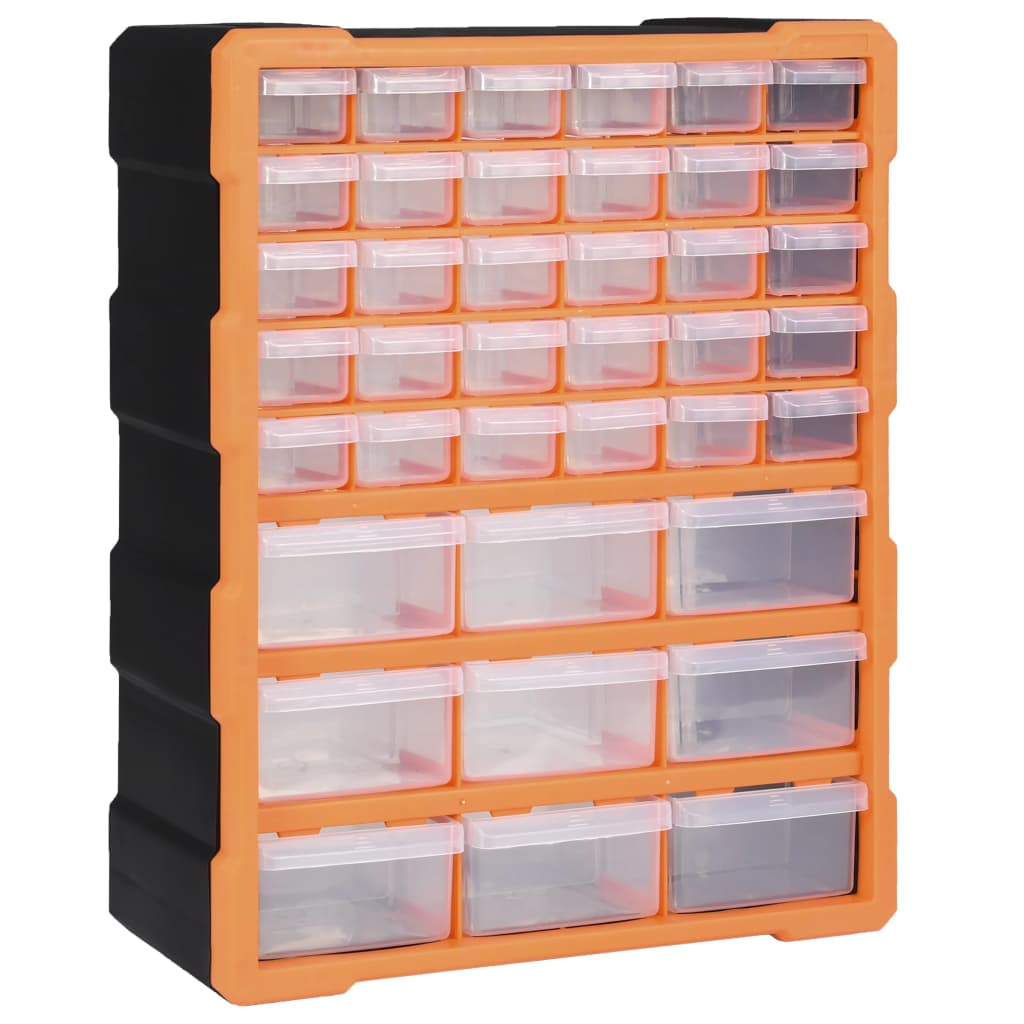 Multi-Schubladen-Organizer 2 Stk. 26,5X16X26 Cm Orange Und Schwarz