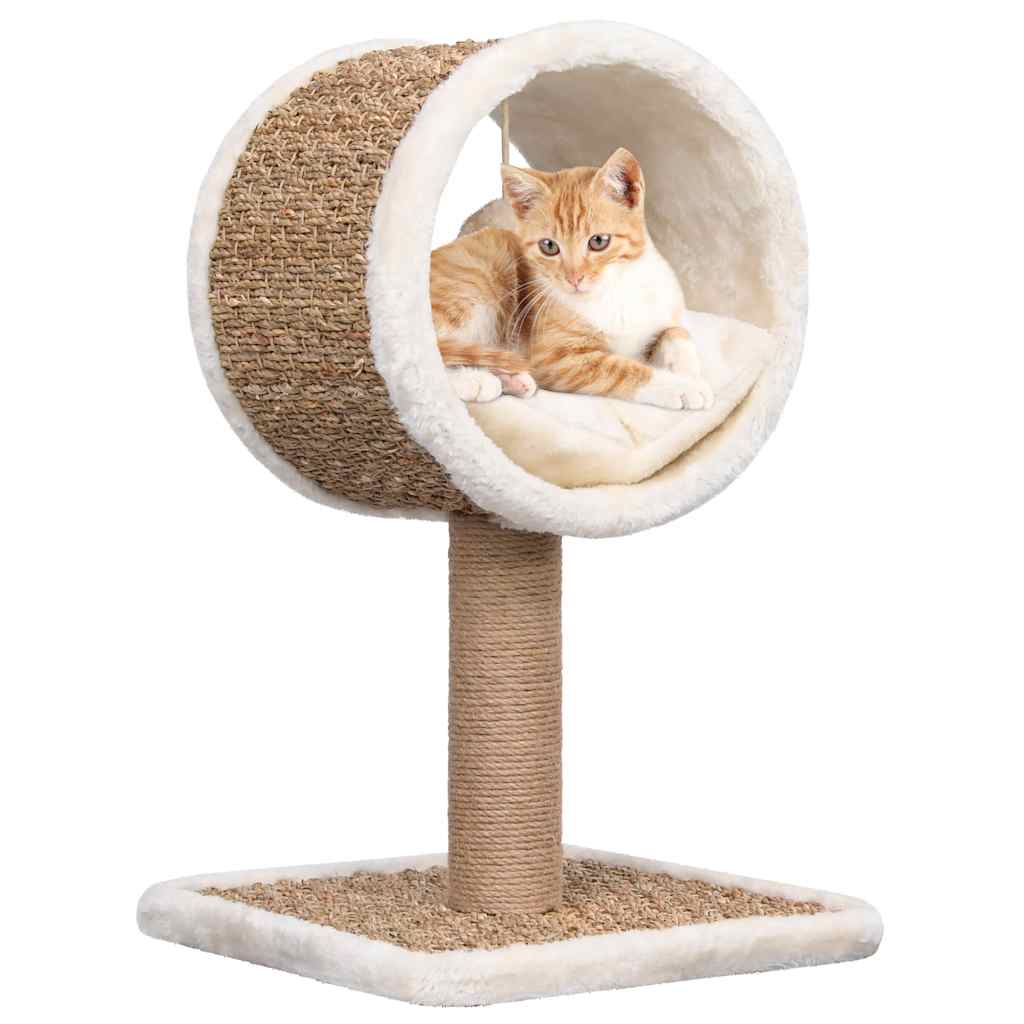 Katzen-Kratzbaum Mit Tunnel Und Spielzeug 56 Cm Seegras