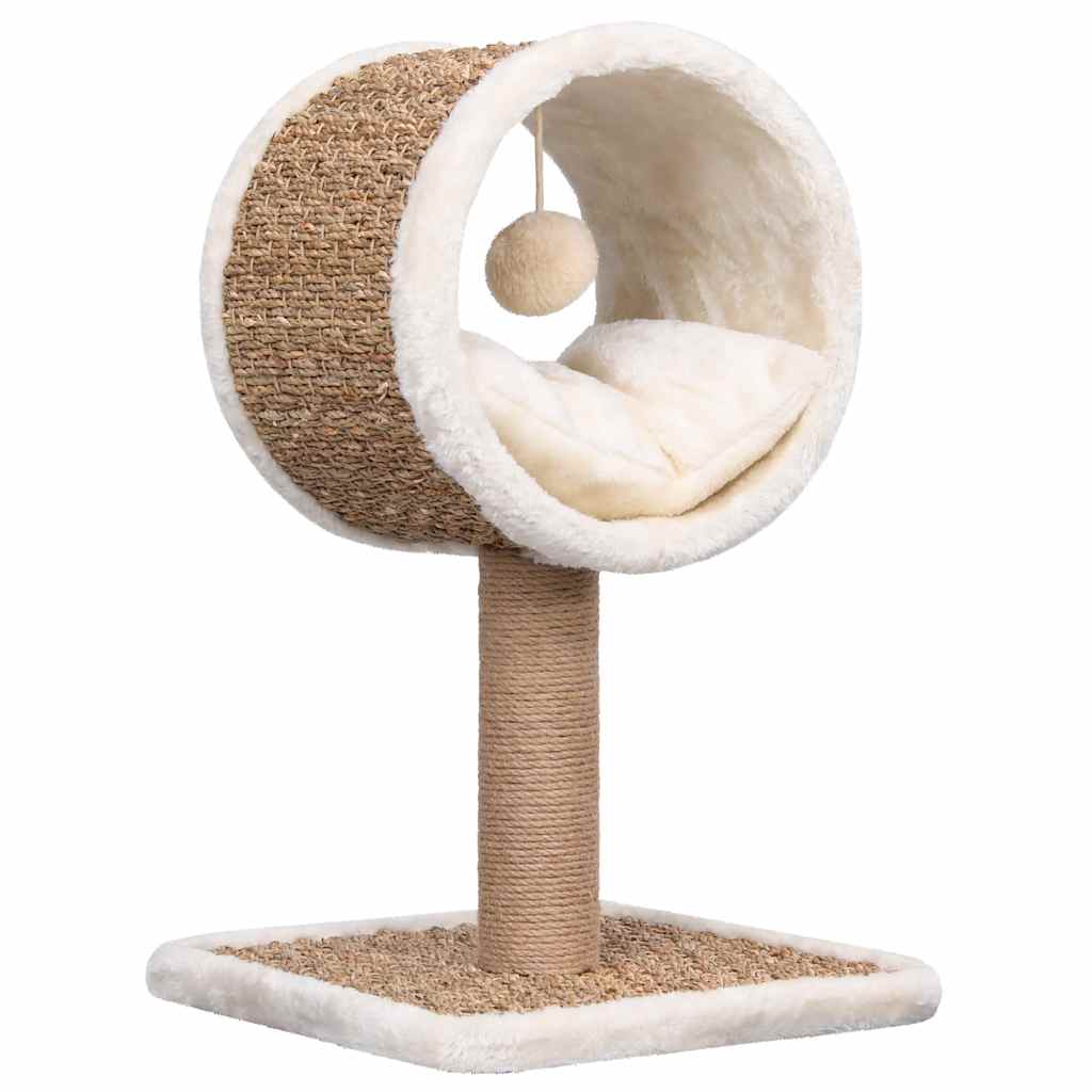 Katzen-Kratzbaum Mit Tunnel Und Spielzeug 56 Cm Seegras