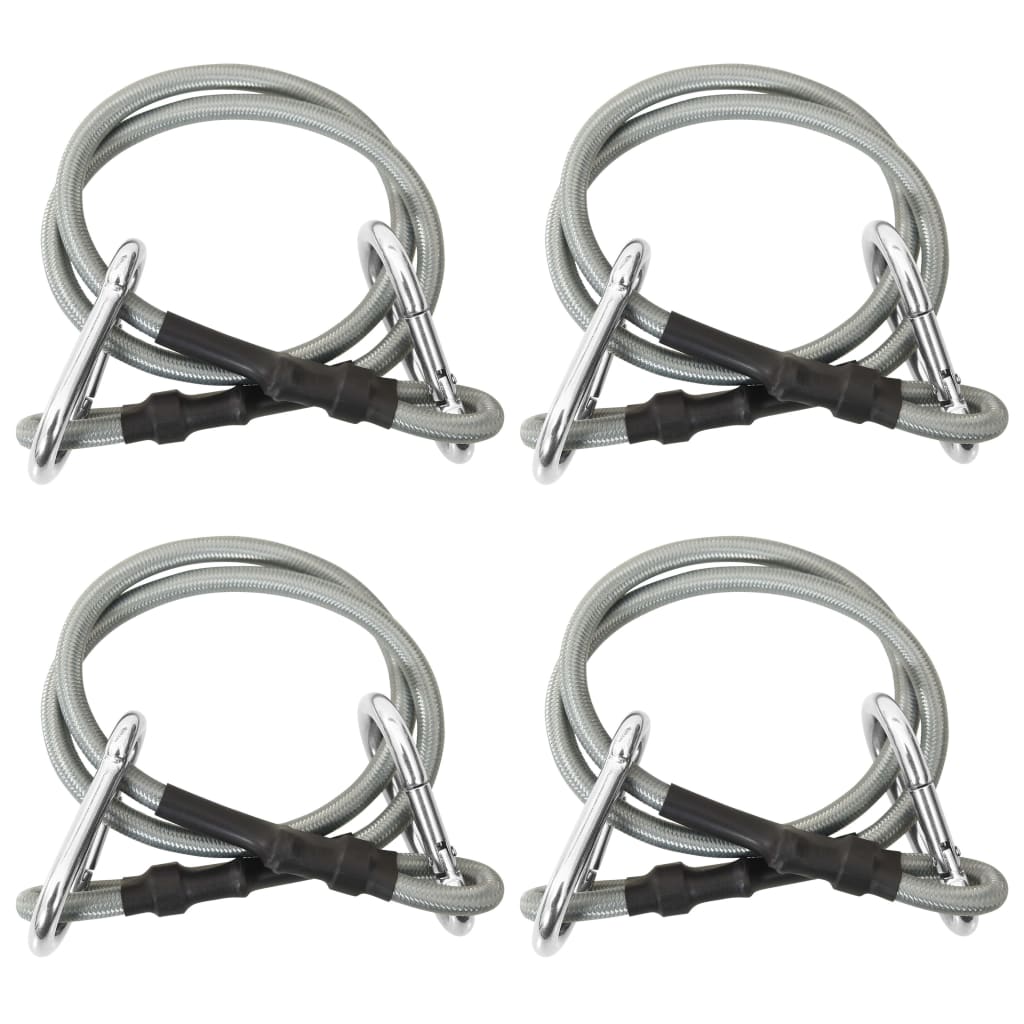 Seile Mit Karabiner 4 Stk. Gummi Grau Und Anthrazit