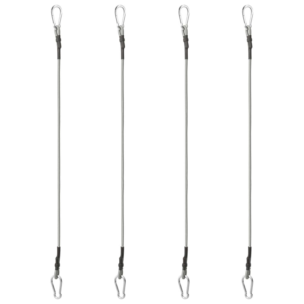 Seile Mit Karabiner 4 Stk. Gummi Grau Und Anthrazit