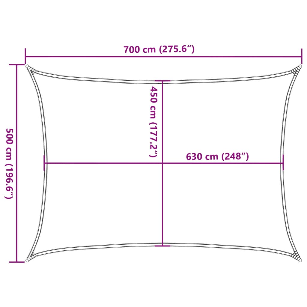Sonnensegel 160 G/M² Hdpe Anthrazit