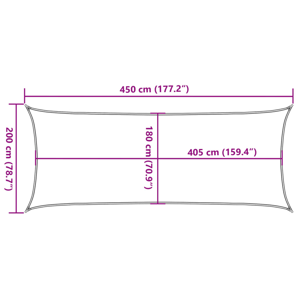 Sonnensegel 160 G/M² 2X4,5 M Hdpe Weiß