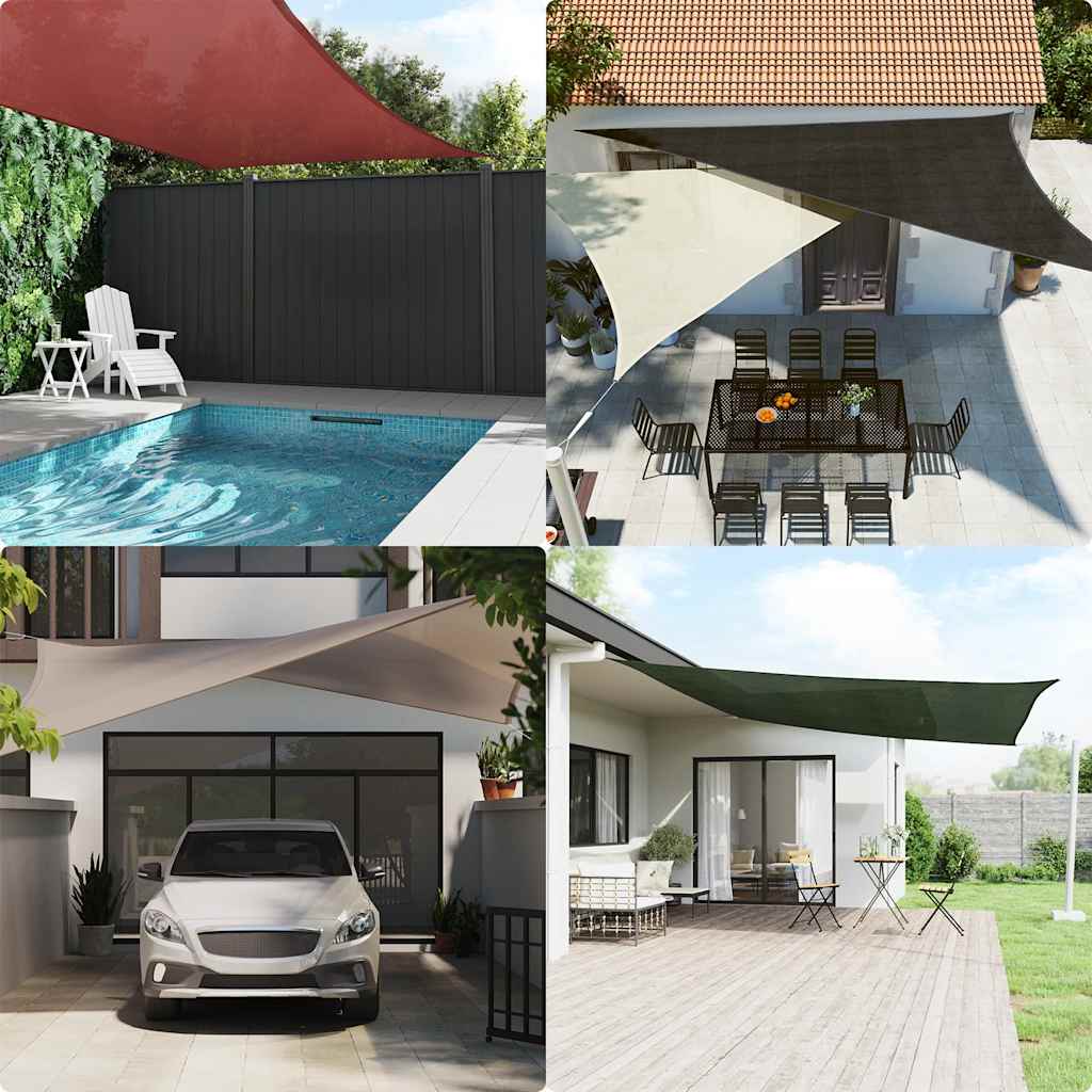 Sonnensegel 160 G/M² 3,5X3,5X4,9 M Hdpe Taupe