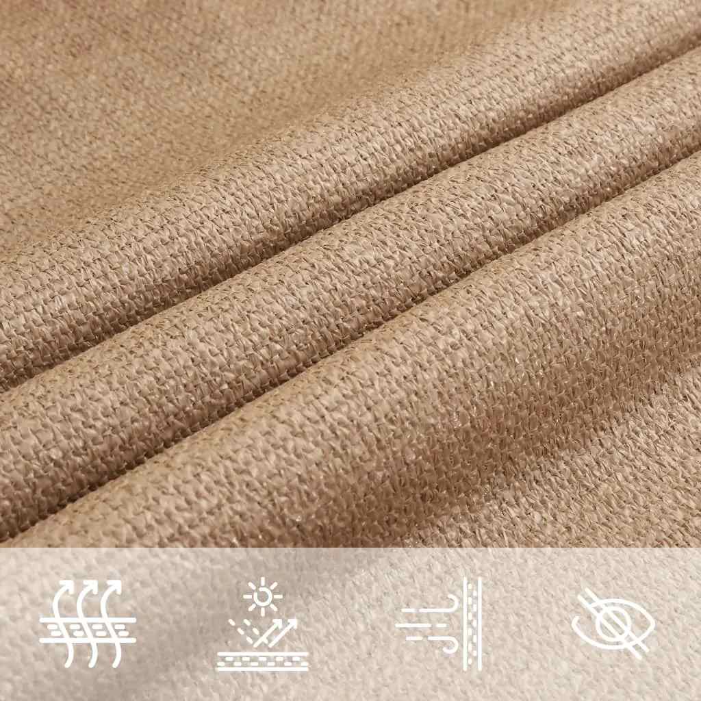 Sonnensegel 160 G/M² 3,5X3,5X4,9 M Hdpe Taupe