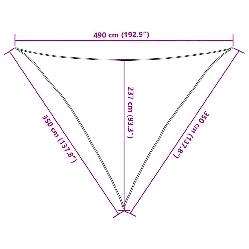 Sonnensegel 160 G/M² 3,5X3,5X4,9 M Hdpe Taupe