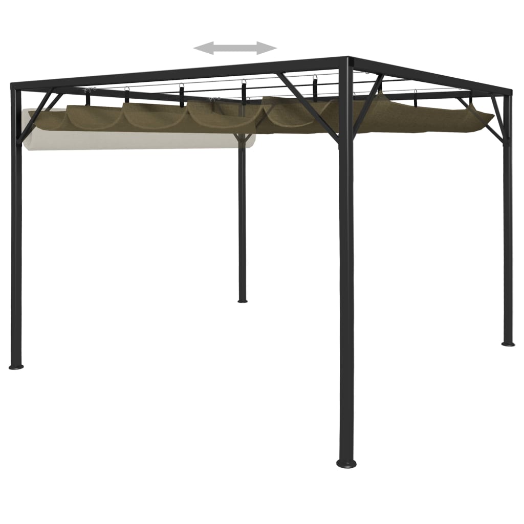 Gartenpavillon Mit Ausziehbarem Dach 3X3 M 180 G/M²