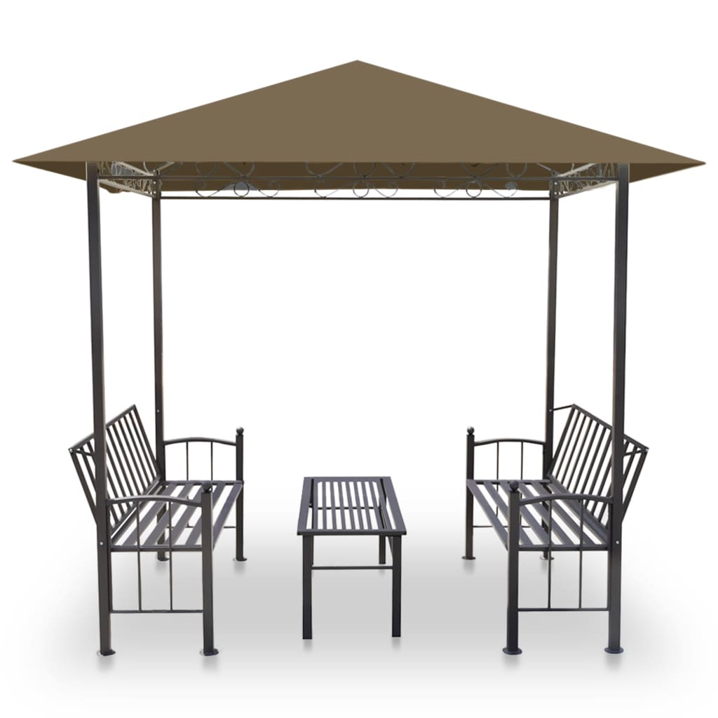 Gartenpavillon Mit Tisch Und Bänken 2,5X1,5X2,4 M 180 G/M²