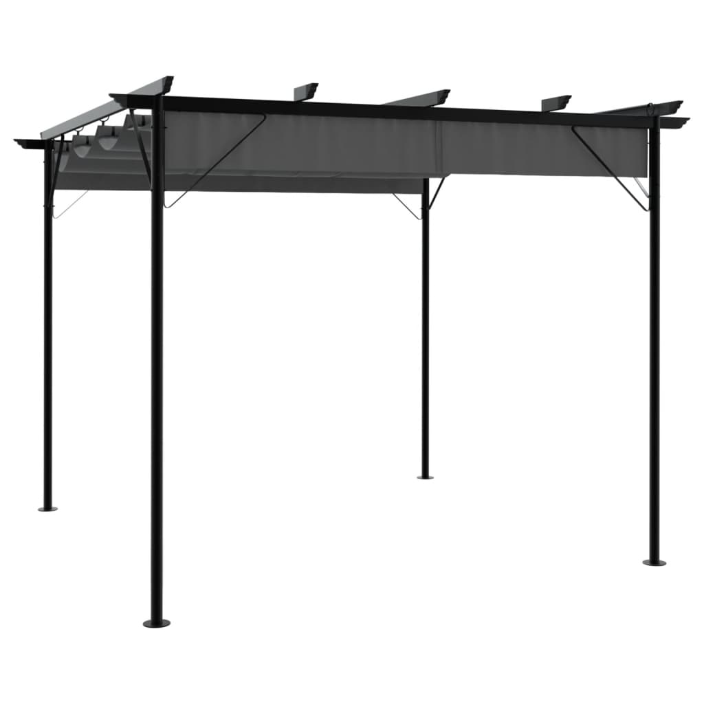 Pergola Mit Ausziehbarem Dach 3X3 M Stahl 180 G/M²