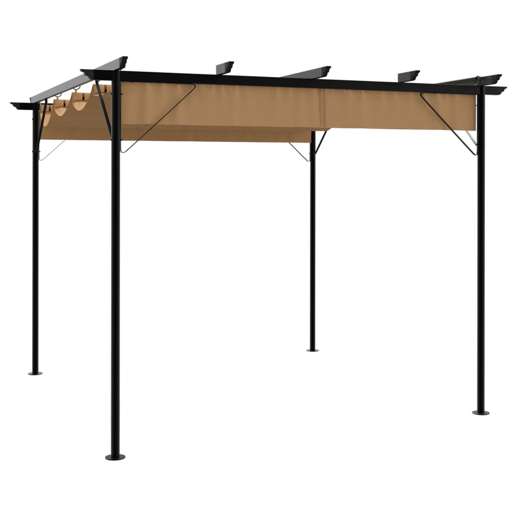 Pergola Mit Ausziehbarem Dach 3X3 M Stahl 180 G/M²