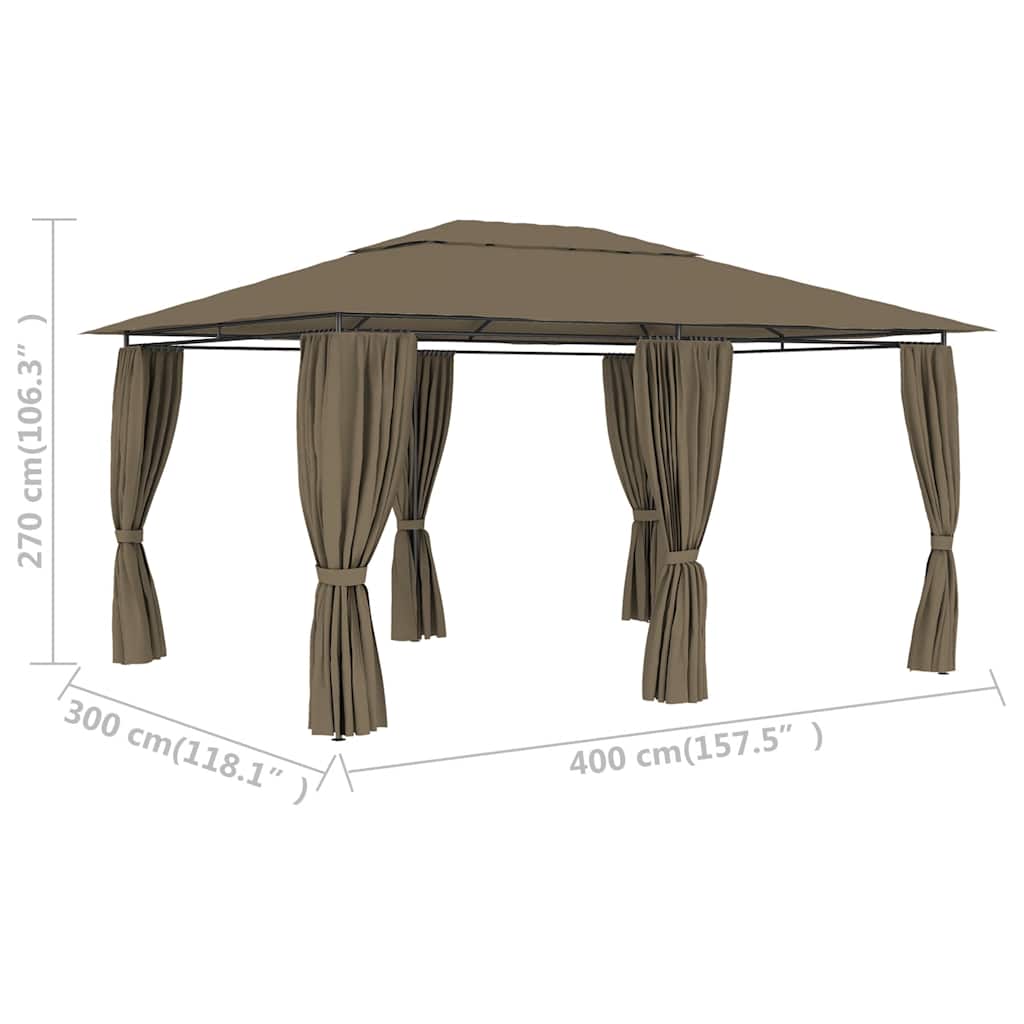 Gartenzelt Mit Vorhängen 4X3 M 180 G/M²
