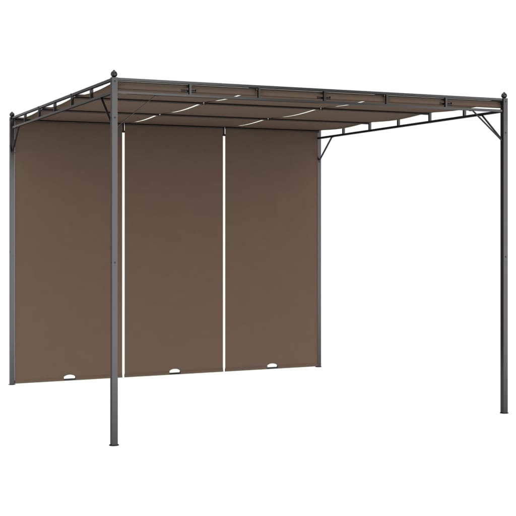 Gartenpavillon Mit Seitenvorhang 3X3X2,25 M Taupe