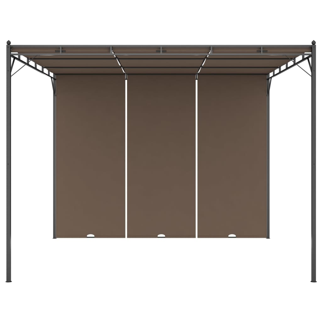 Gartenpavillon Mit Seitenvorhang 3X3X2,25 M Taupe