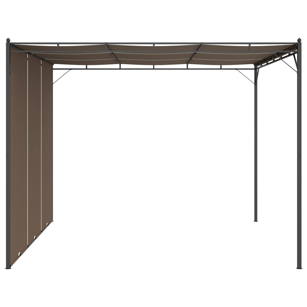 Gartenpavillon Mit Seitenvorhang 3X3X2,25 M Taupe