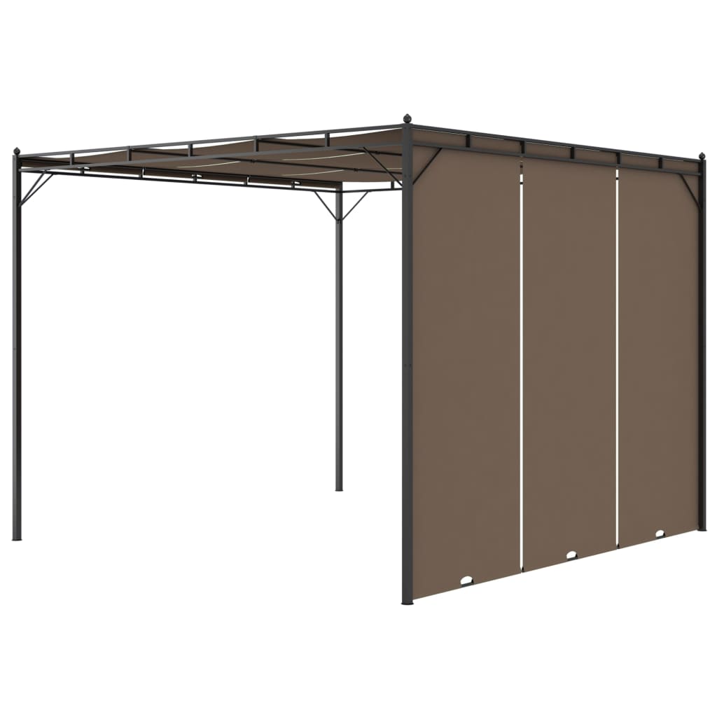 Gartenpavillon Mit Seitenvorhang 3X3X2,25 M Taupe