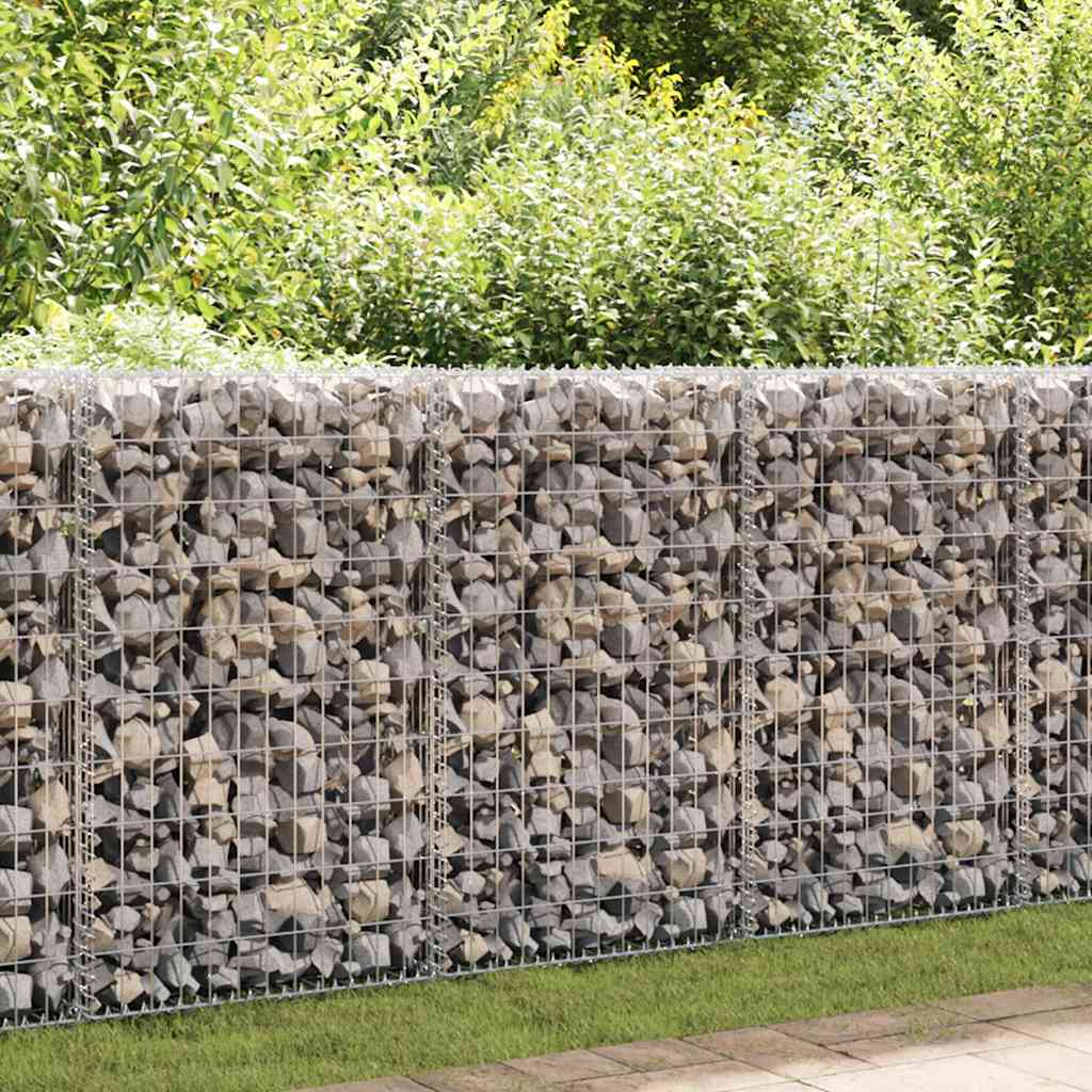 Gabionenwand Mit Abdeckung Verzinkter Stahl
