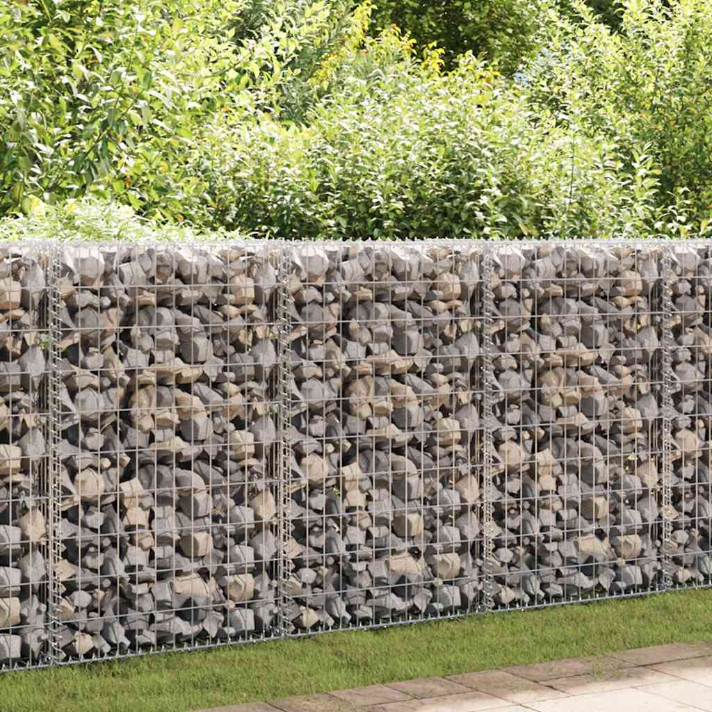 Gabionenwand Mit Abdeckung Verzinkter Stahl