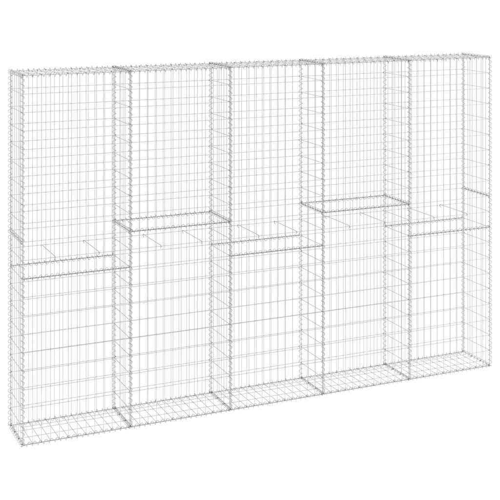 Gabionenwand Mit Abdeckung Verzinkter Stahl