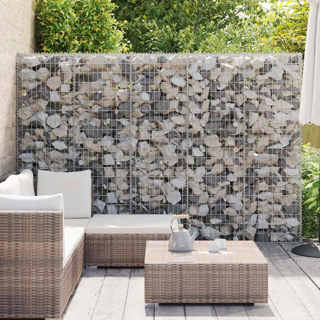 Gabionenwand Mit Abdeckung Verzinkter Stahl