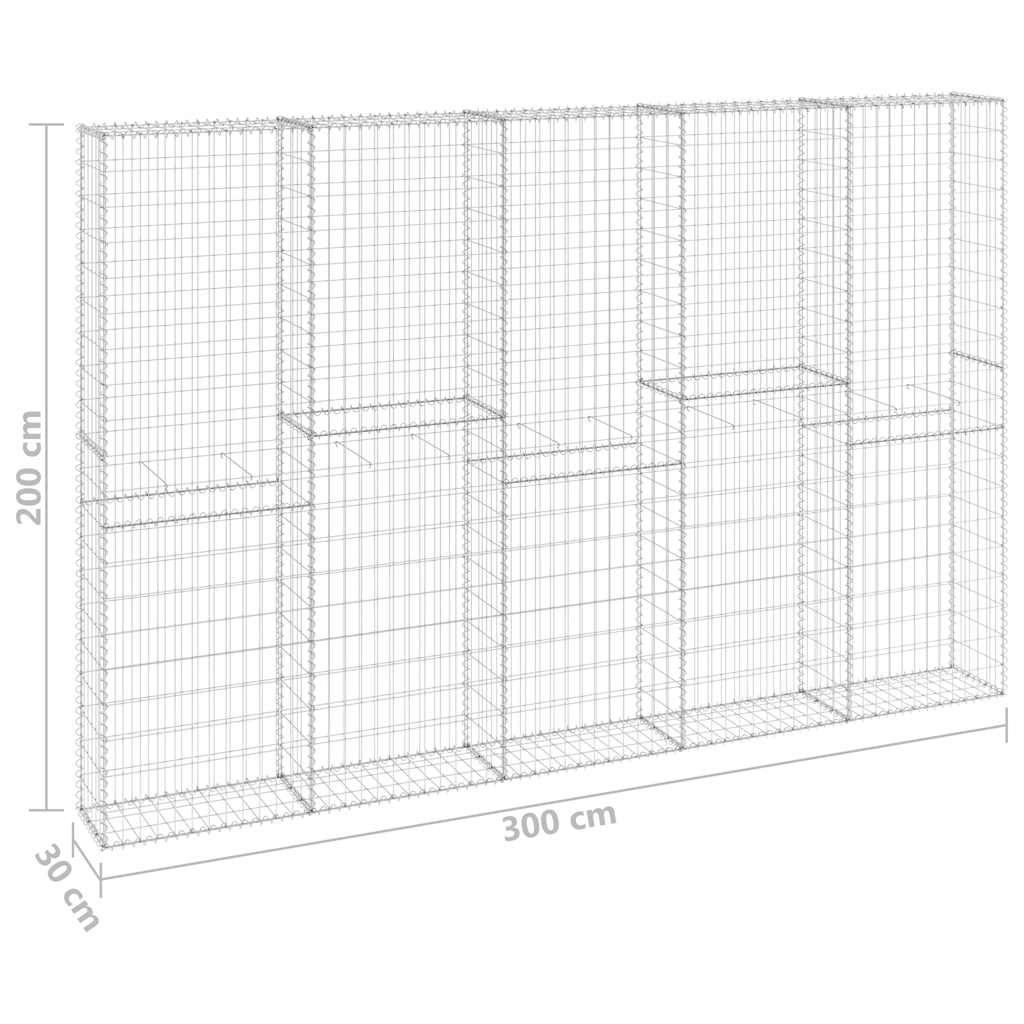 Gabionenwand Mit Abdeckung Verzinkter Stahl
