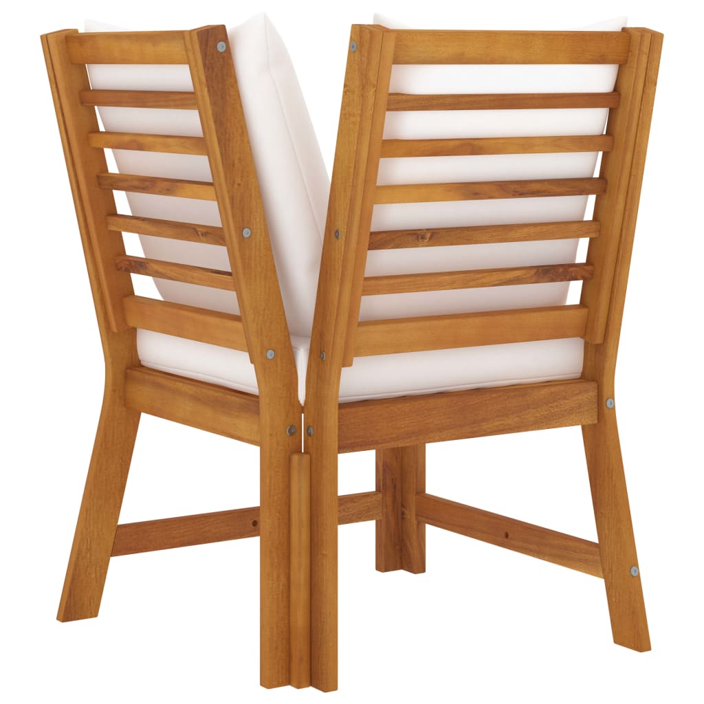 3-Tlg. Garten-Lounge-Set Mit Kissen Akazie Massivholz