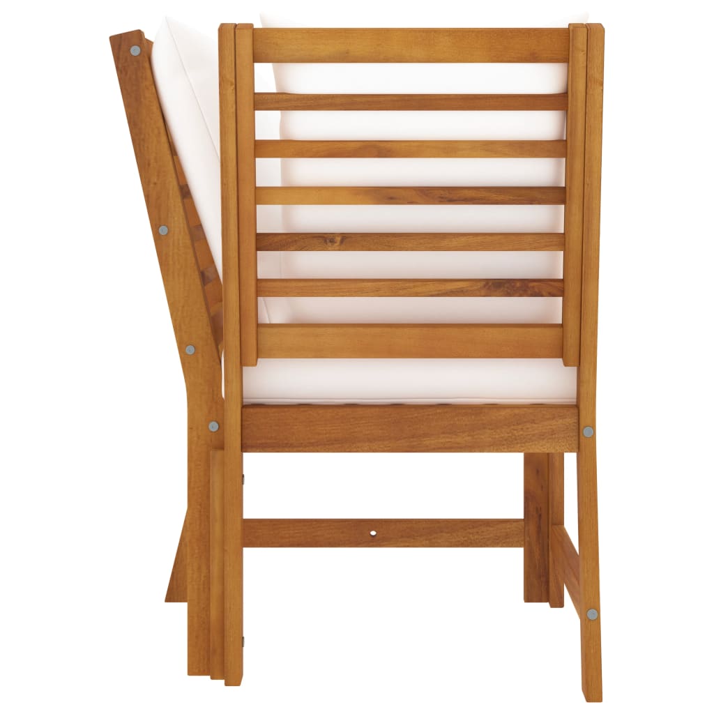 3-Tlg. Garten-Lounge-Set Mit Kissen Akazie Massivholz