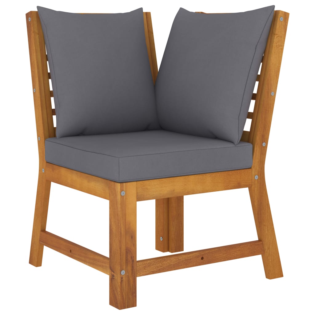 3-Tlg. Garten-Lounge-Set Mit Kissen Akazie Massivholz