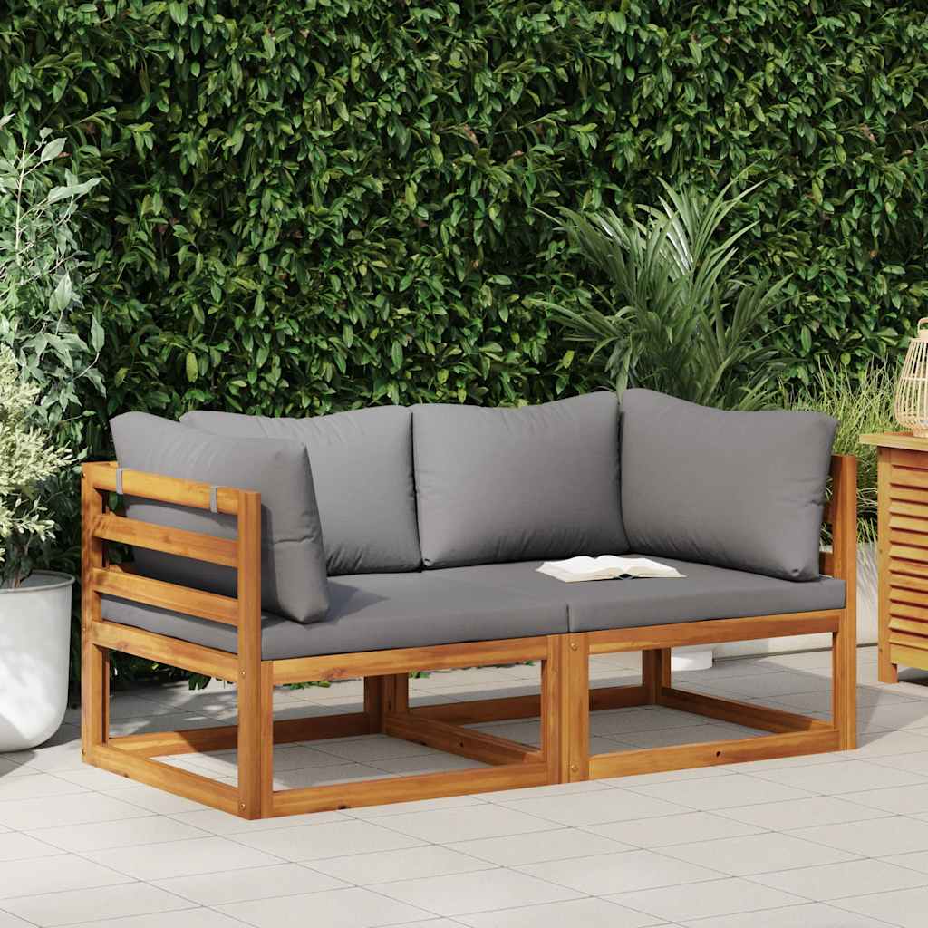 3-Tlg. Garten-Lounge-Set Mit Kissen Massivholz Akazie