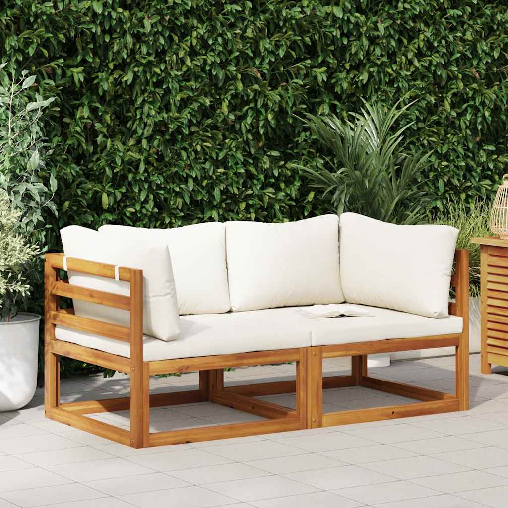 3-Tlg. Garten-Lounge-Set Mit Kissen Massivholz Akazie