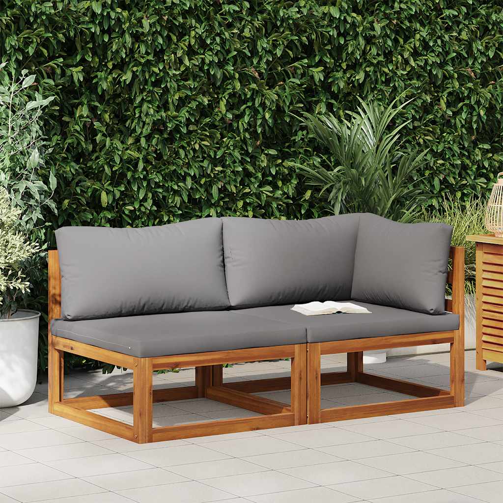 3-Tlg. Garten-Lounge-Set Mit Kissen Massivholz Akazie