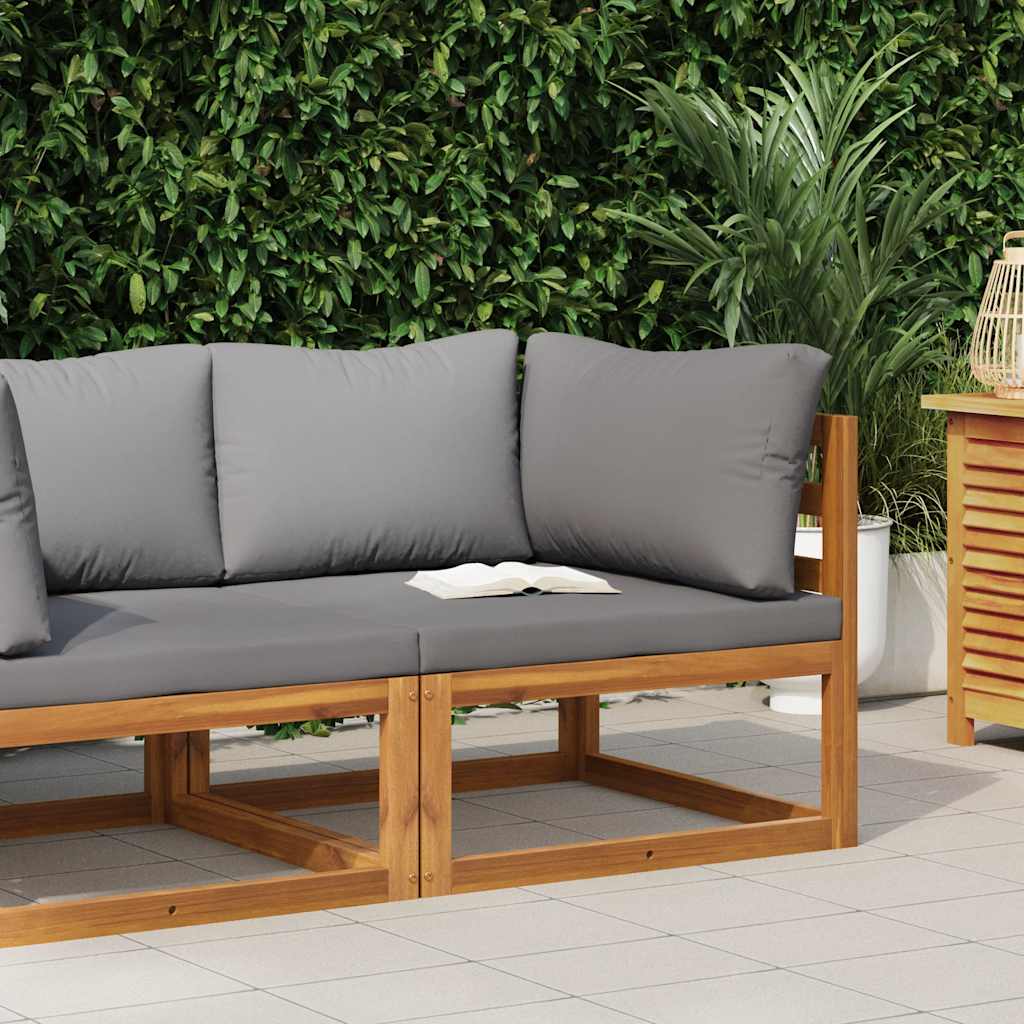 3-Tlg. Garten-Lounge-Set Mit Kissen Massivholz Akazie