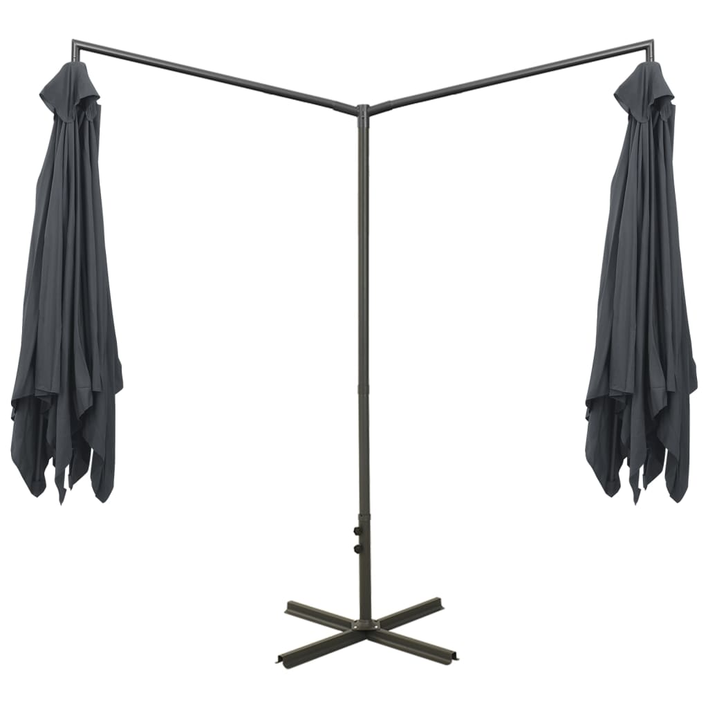 Doppel-Sonnenschirm Mit Stahl-Mast 600X300 Cm