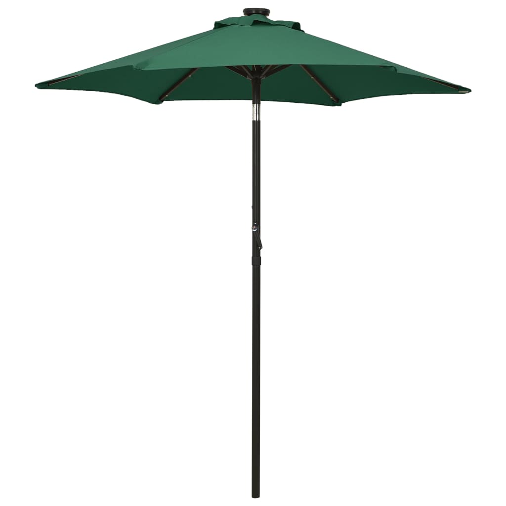 Sonnenschirm Mit Led-Beleuchtung Sandweiß 200X211 Cm Alu