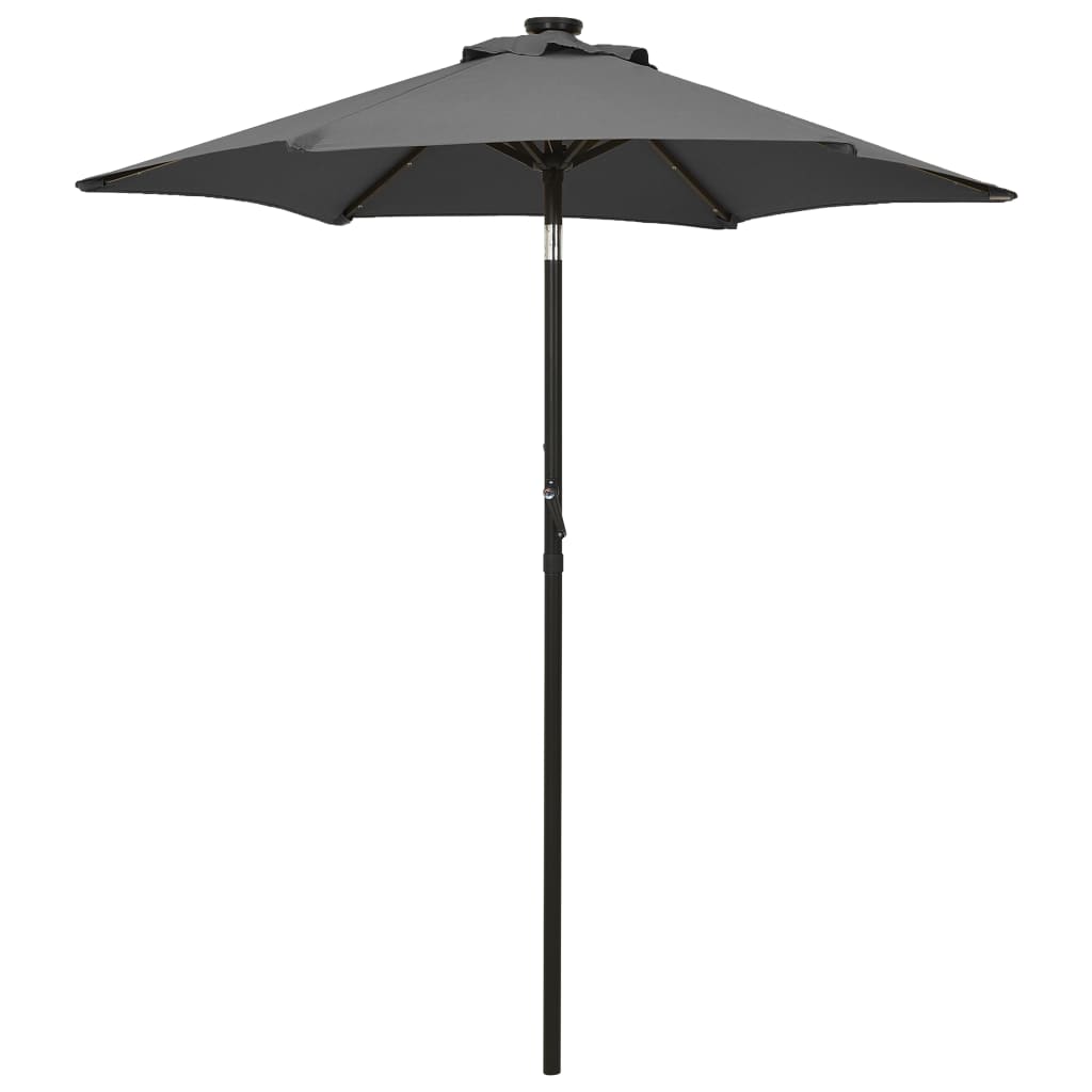 Sonnenschirm Mit Led-Beleuchtung Sandweiß 200X211 Cm Alu