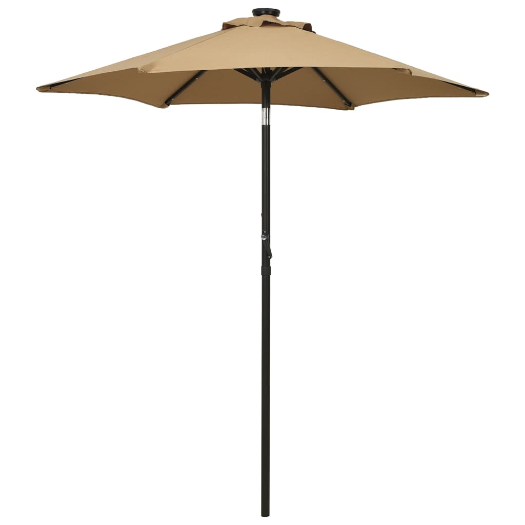 Sonnenschirm Mit Led-Beleuchtung Sandweiß 200X211 Cm Alu