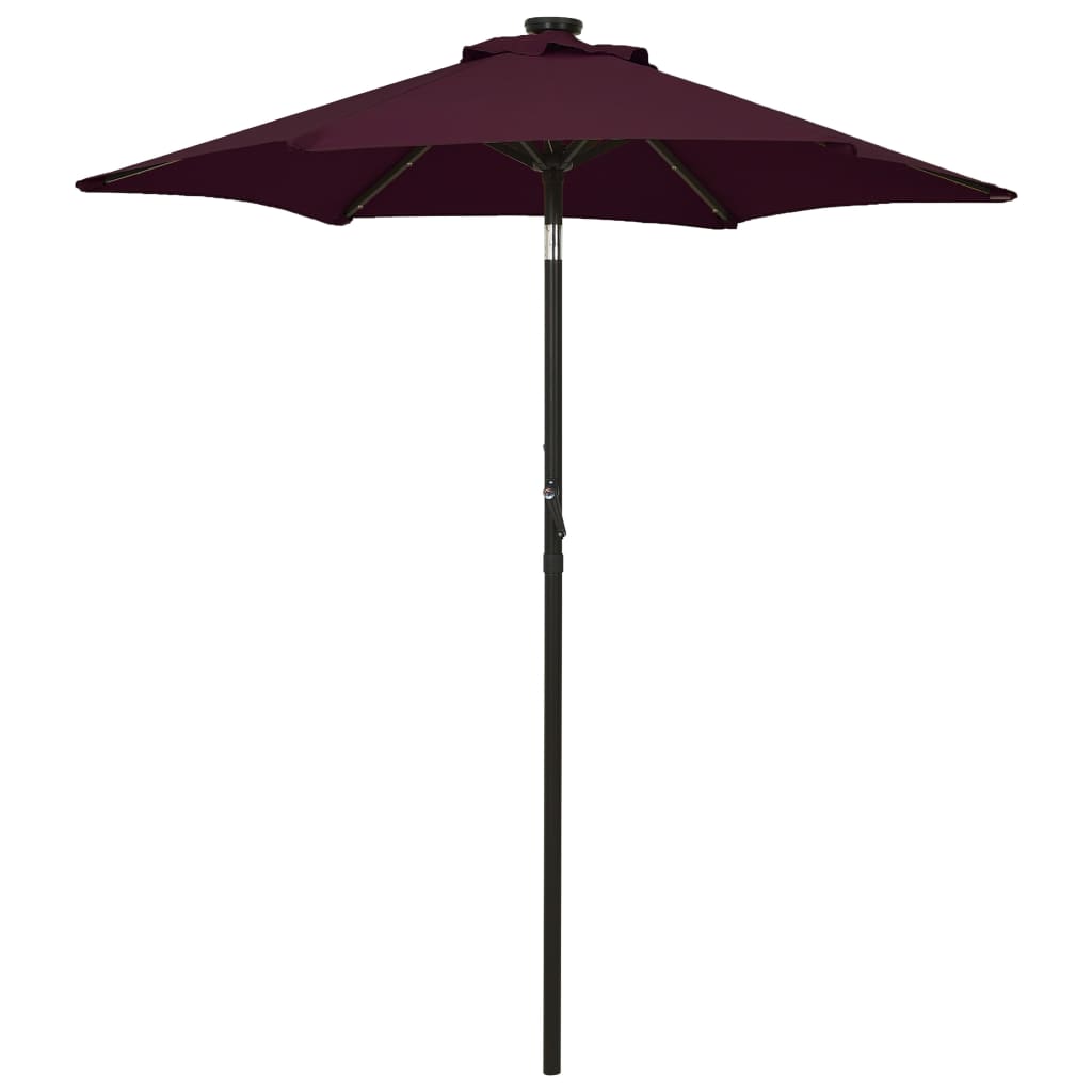 Sonnenschirm Mit Led-Beleuchtung Sandweiß 200X211 Cm Alu