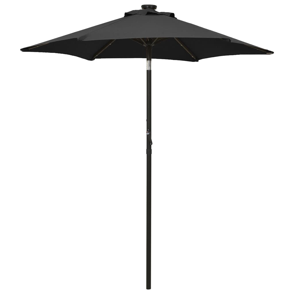 Sonnenschirm Mit Led-Beleuchtung Sandweiß 200X211 Cm Alu