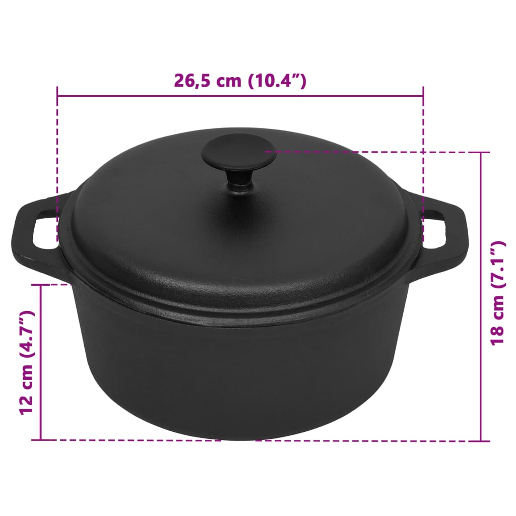 Topf Ø26,5 Cm Gusseisen Dunkelbraun