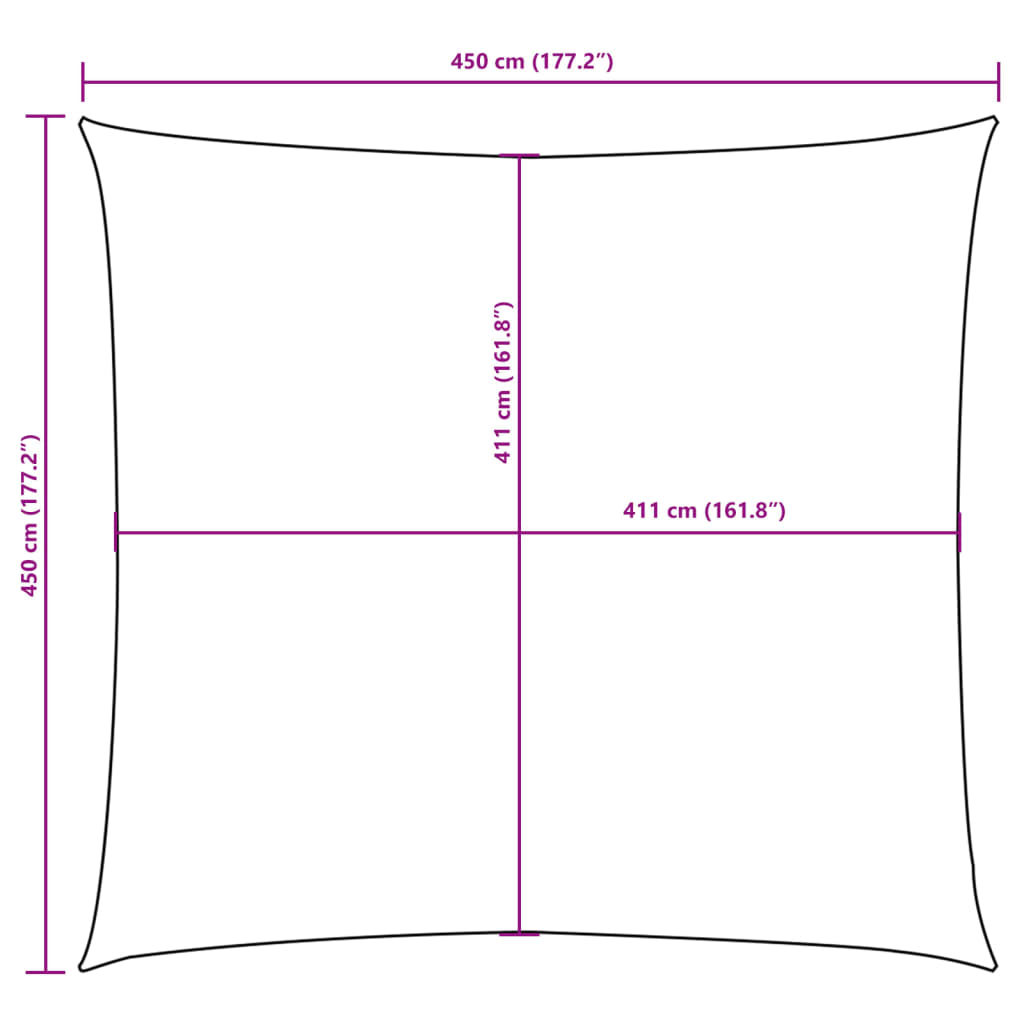 Sonnensegel Oxford-Gewebe Quadratisch 4,5X4,5 M Creme