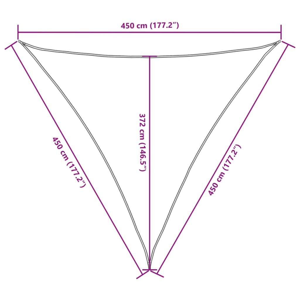 Sonnensegel Oxford-Gewebe Dreieckig 4,5X4,5X4,5 M Weiß