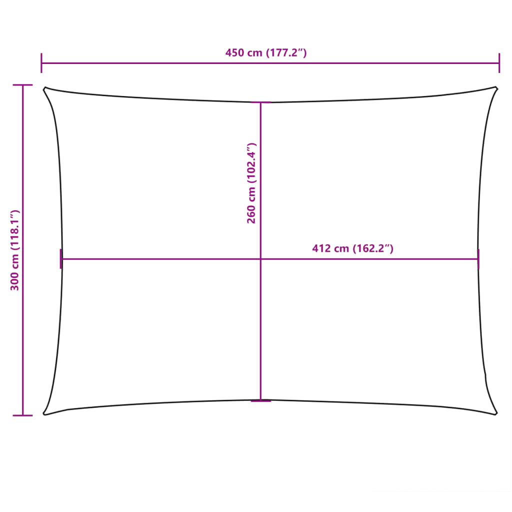 Sonnensegel Oxford-Gewebe Rechteckig 3X4,5 M -Rot Terrakotta