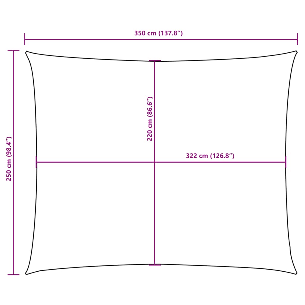 Sonnensegel Oxford-Gewebe Rechteckig 2,5X3,5 M Schwarz