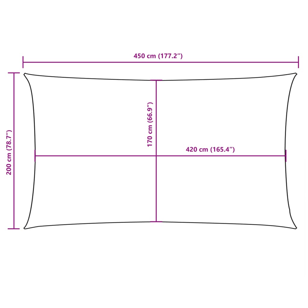 Sonnensegel Oxford-Gewebe Rechteckig 2X4,5 M Braun