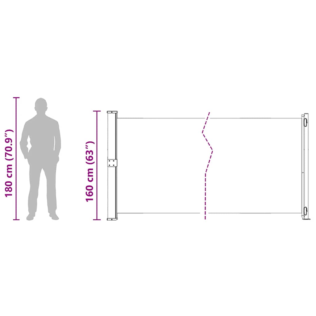 Seitenmarkise Ausziehbar 600X160 Cm Grau