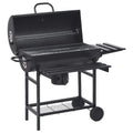 Grillwagen Mit Rädern Und Ablagen Schwarz Stahl 115X85X95 Cm Hellgrau
