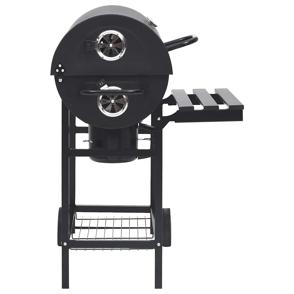 Grillwagen Mit Rädern Und Ablagen Schwarz Stahl 115X85X95 Cm Hellgrau