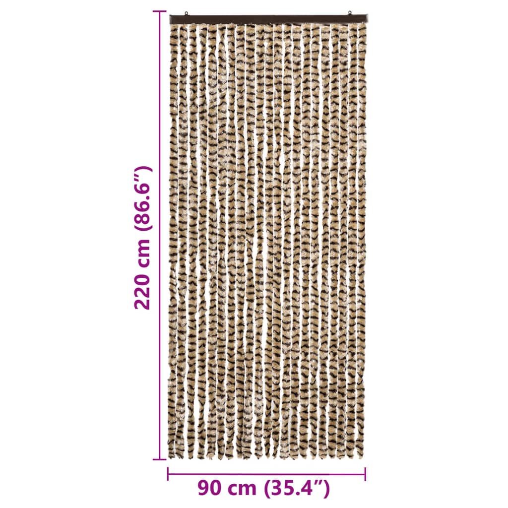 Insektenschutz-Vorhang Chenille Beige Und Braun